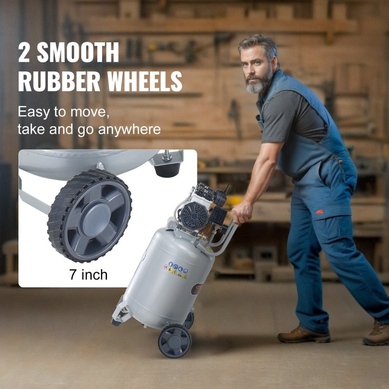 Öljytön ilmakompressori 49,2 l säiliö 2 hv 116 psi 230 V