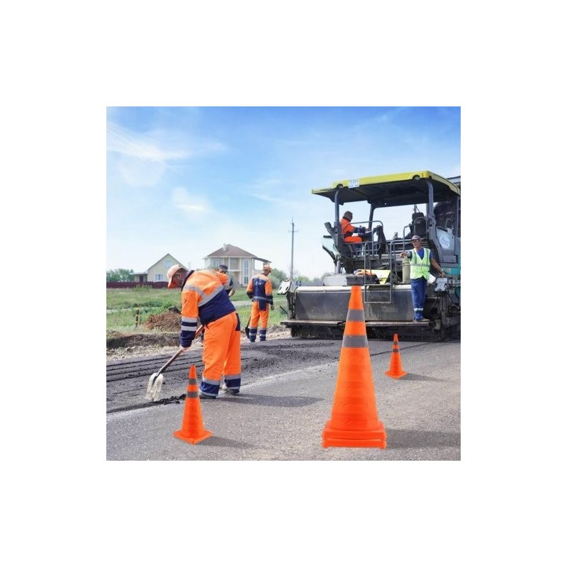 Taitettavat turvakartiot 28 tuumaa 2 kpl PP-muovia heijastavilla raidoilla leveällä pohjalla