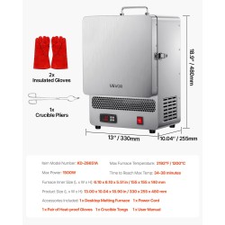 Pöytämallinen sähköuuni 1500 watin 1200 celsiusasteen ruostumattomasta teräksestä kullan ja hopean sulatus