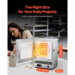 Sähköinen sulatusuuni 1650W 1200°C digitaalinen lämpötilansäätö 201-ruostumaton teräsrunko vahavaluun ja keramiikkaan