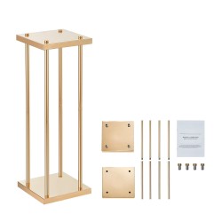 Rautaiset pylväsmalliset kukkatelineet 80 cm 4 kpl hääihin ja juhliin kullanväriset