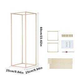 Kukkateline rautainen suorakulmainen hääjuhliin 80 cm 2 kpl ranskan kullanvärinen