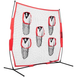 Heittoverkko 8 x 8 jalkaa solmuton viidellä kohdetaskulla kuljetuslaukulla