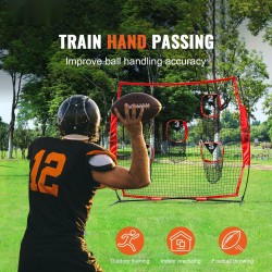 Heittoharjoitusverkko amerikkalaiselle jalkapallolle seitsemän jalan kokoinen viisi kohdistustaskua teräs ja lasikuiturunko