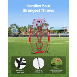 Amerikkalaisen jalkapallon heittoharjoitusverkko 3 kohdetaskua teräsrunkoinen lasikuitukaarinen kuljetuspussilla