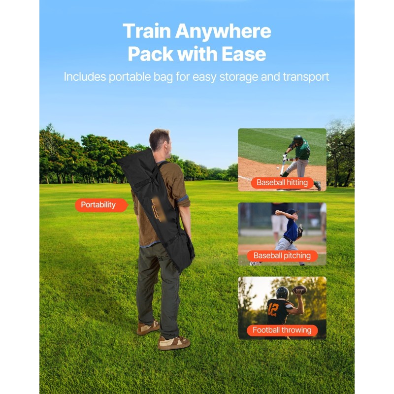 Heittoharjoitusverkko amerikkalaiseen jalkapalloon 2438x2438 mm solmuton 6 kohdetaskua