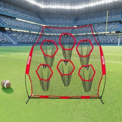 Heittoverkko amerikkalaisen jalkapallon harjoitteluun 2438x2438 mm solmuton punainen kantolaukku kiinnityshihnat