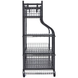 Teräksinen liikuteltava säilytyshylly golfbägeille kaksi paikkaa koreilla ja koukuilla lukittavilla pyörillä