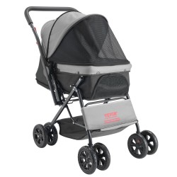 Lemmikkirattaat kokoontaitettava 20 kg kantavuus 4 pyörää verkkoikkunat käännettävä työntöaisa