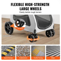 Lemmikkiratas keskikokoisille ja suurille koirille 73 kg kantavuus 4 pyörää tummanharmaa