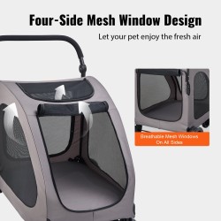 Lemmikkirattaat 4 pyörää 73 kg kantavuus 600D kestävä kangas säädettävä työntöaisa