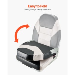 Veneen istuin korkea selkänoja taitettava PVC-nahka vaahtomuovipehmuste 2 kpl musta harmaa