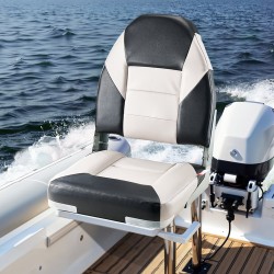 Veneen istuin korkea selkänoja taitettava PVC-nahka vaahtomuovipehmuste 2 kpl musta harmaa