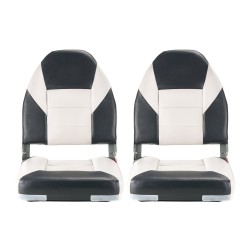 Veneen istuin korkea selkänoja taitettava PVC-nahka vaahtomuovipehmuste 2 kpl musta harmaa