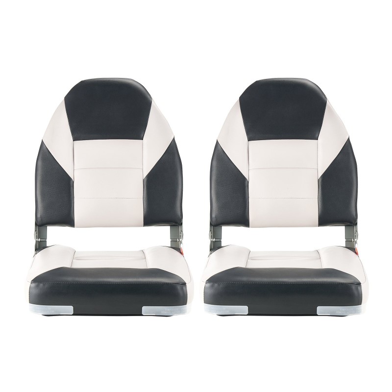 Veneen istuin korkea selkänoja taitettava PVC-nahka vaahtomuovipehmuste 2 kpl musta harmaa