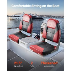 Venetuoli PVC-nahkainen vedenpitävä paksu vaahtotyyny korkeaselkäinen taittuva 2 kpl