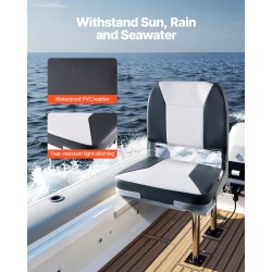 Taitettava venetuoli matalalla selkänojalla paksulla vaahtopehmusteella vedenpitävällä PVC-päällisellä kalastukseen