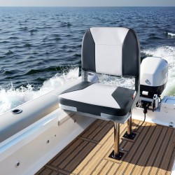 Taitettava venetuoli matalalla selkänojalla paksulla vaahtopehmusteella vedenpitävällä PVC-päällisellä kalastukseen