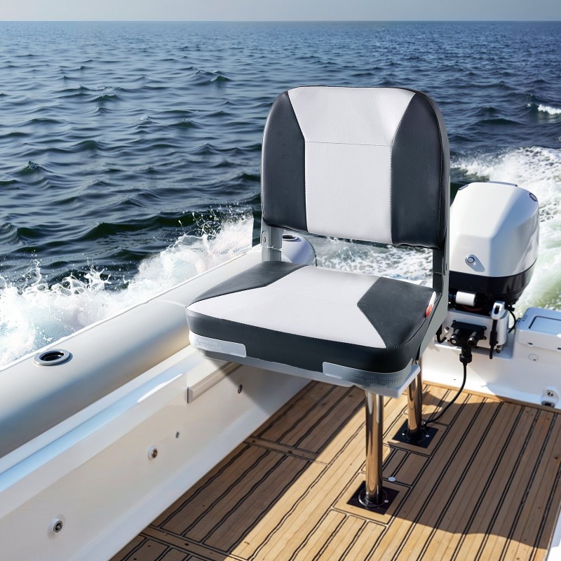 Taitettava venetuoli matalalla selkänojalla paksulla vaahtopehmusteella vedenpitävällä PVC-päällisellä kalastukseen