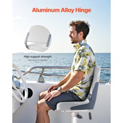 Veneen istuin taittuva matala selkänoja PVC-nahka paksu vaahtomuovi valkoinen 1 kpl