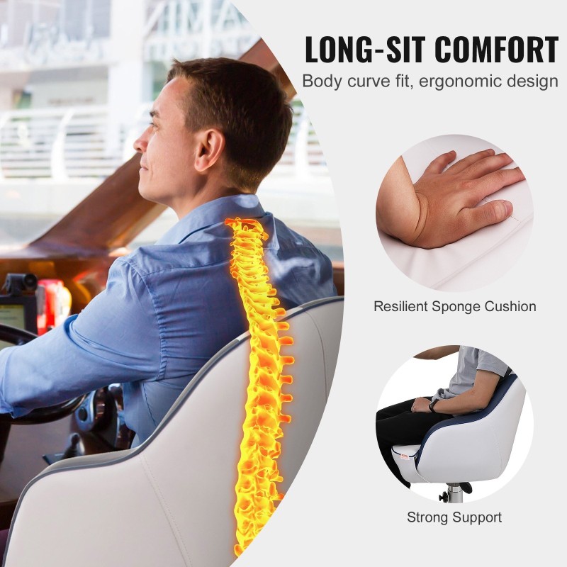 Kapteenin veneistuin PP runko PVC nahka paksu pehmuste veneisiin yksi kappale