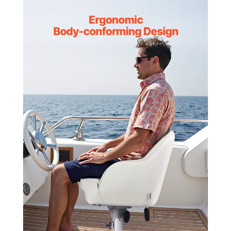 Veneistuin kapteenin ämpärituolimallinen matalalla selkänojalla paksulla vaahtopehmusteella käsinojilla vedenpitävä PVC-nahka