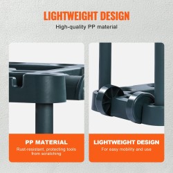 Puutarhatyökaluteline PP 10 työkalulle pihalle autotalliin 75 x 35 x 82 cm