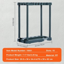 Puutarhatyökaluteline PP 10 työkalulle pihalle autotalliin 75 x 35 x 82 cm