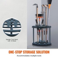 Puutarhatyökaluteline PP-muovi 19 paikkaa pitkävartisille työkaluille tornimallinen