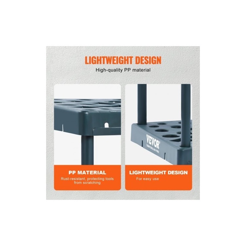 Puutarhatyökaluteline PP-muovi 19 paikkaa pitkävartisille työkaluille tornimallinen