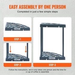 Puutarhatyökaluteline PP-muovi 19 paikkaa pitkävartisille työkaluille tornimallinen