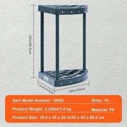 Puutarhatyökaluteline PP-muovi 19 paikkaa pitkävartisille työkaluille tornimallinen