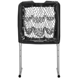 Syöttöharjoitteluverkko 28x27 tuumaa 9-ruutuinen korkeussäädettävä teräsrunko palautusverkolla neljällä maakiilalla