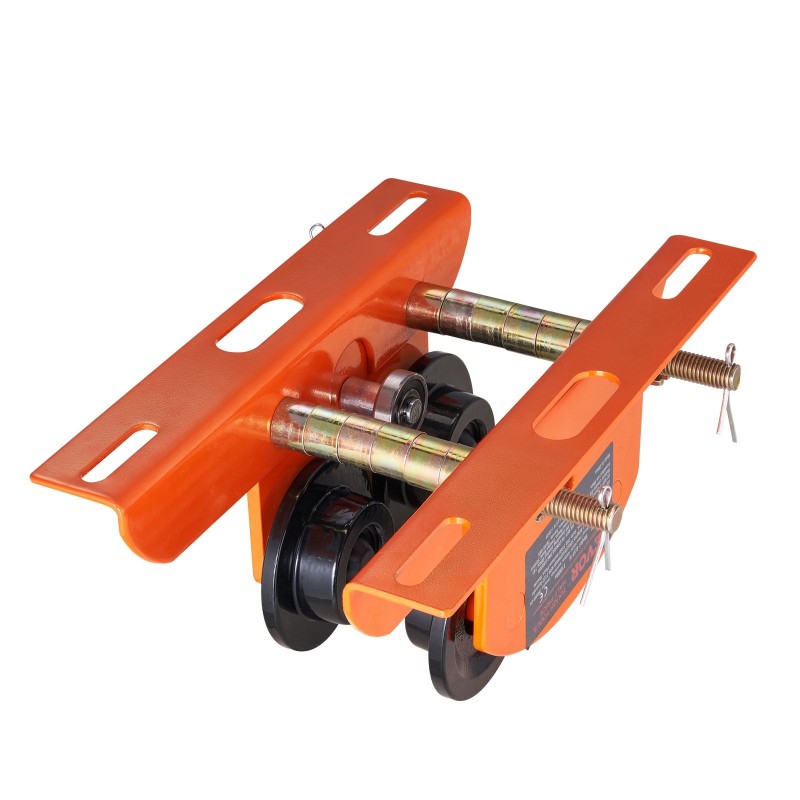 Käsikäyttöinen teräksinen siltavaunu 499 kg kantavuus 6–12 cm I- ja H-palkkeihin sopiva