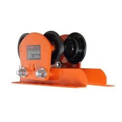 Teräksinen käsikäyttöinen siltakelkka 998 kg kantavuus 68–110 mm laipanleveys nelipyöräinen