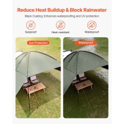 Auton sivukatos 10 x 7 jalkaa 190T polyesterikangas PU2000mm UV50+ kantolaukulla