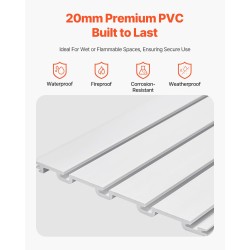 Uraseinäpaneelit PVC-muovi 1225x2450x20 mm valkoinen 8 kpl säilytykseen