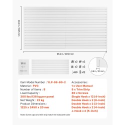 Uraseinäpaneelit PVC-muovi 1225x2450x20 mm valkoinen 8 kpl säilytykseen
