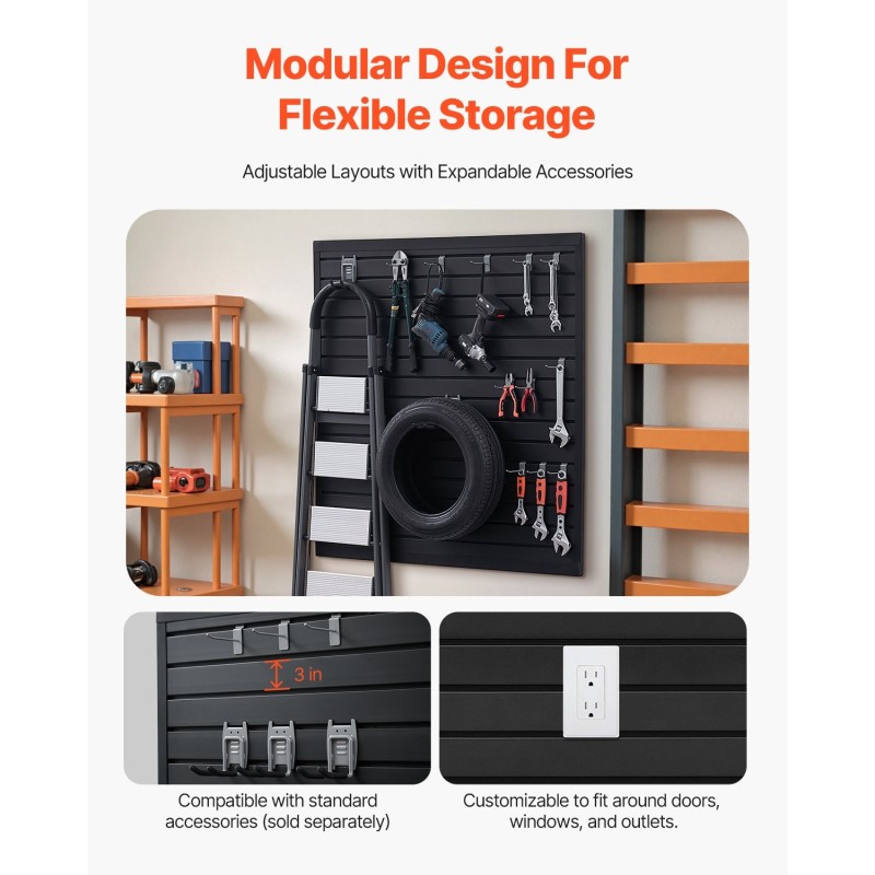 Sälelevypaneelit muoviset 1230x1235x20 mm 4 paneelia säilytykseen ja esillepanoon 3 tuuman urat