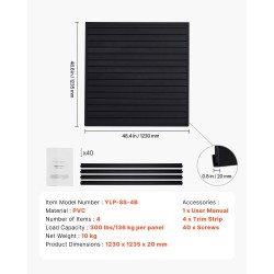 Sälelevypaneelit muoviset 1230x1235x20 mm 4 paneelia säilytykseen ja esillepanoon 3 tuuman urat