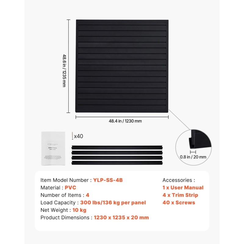 Sälelevypaneelit muoviset 1230x1235x20 mm 4 paneelia säilytykseen ja esillepanoon 3 tuuman urat