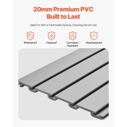 PVC-muoviset listaseinäpaneelit 1225×2450 mm 8 kpl harmaat säilytykseen