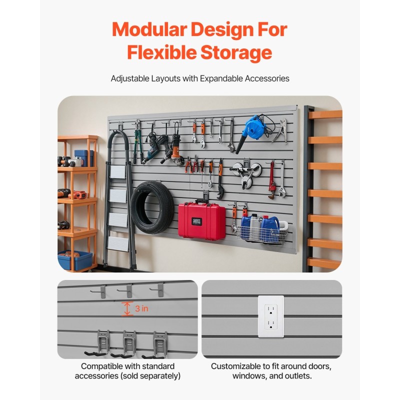 PVC-muoviset listaseinäpaneelit 1225×2450 mm 8 kpl harmaat säilytykseen
