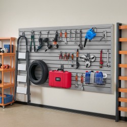 PVC-muoviset listaseinäpaneelit 1225×2450 mm 8 kpl harmaat säilytykseen