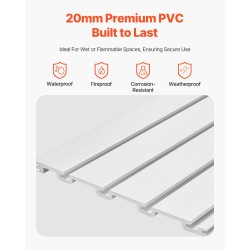 PVC seinäpaneelisarja 4 kpl 1230 x 1235 x 20 mm valkoinen modulaarinen