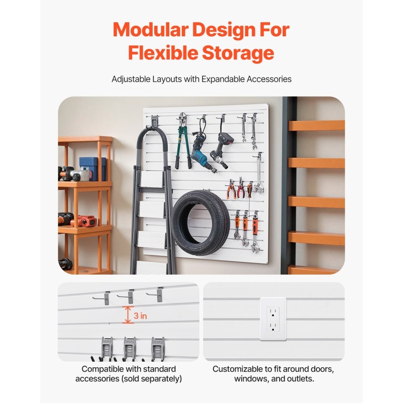 PVC seinäpaneelisarja 4 kpl 1230 x 1235 x 20 mm valkoinen modulaarinen
