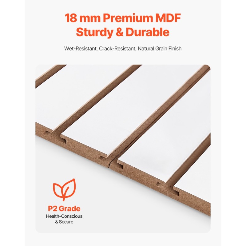 Uraseinäpaneelit MDF 1220 x 1220 mm 2 kpl valkoinen modulaarinen