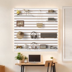 Uraseinäpaneelit MDF 1220 x 1220 mm 2 kpl valkoinen modulaarinen