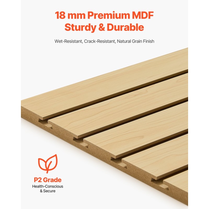 Seinäpaneelit MDF 1220 x 1220 mm 2 kpl 3 tuuman urat säilytykseen