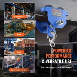 Manuaalinen palkkivaunu seosteräksestä 0,5 t kantavuus säädettävä laipan leveys 63,5–139,7 mm